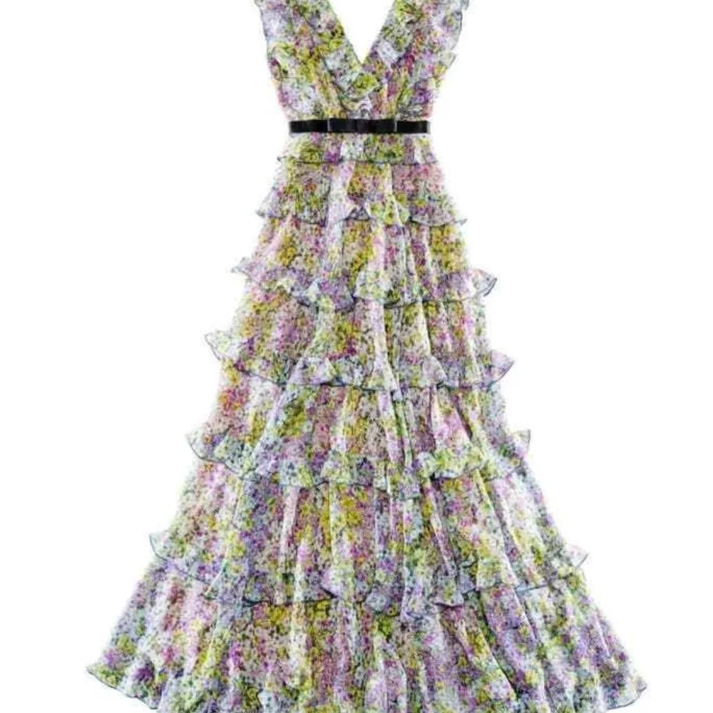 Giambattista Valli x H&M Floral Tiered Maxi Dress Women’s Size 2 New Romantic